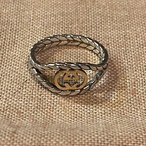 Gucci  vintage double G silver (925) and gold 14K ring